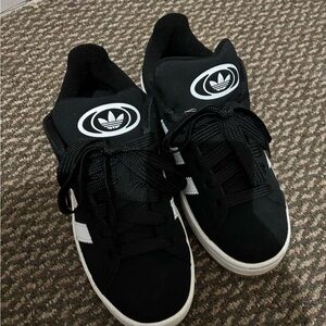 Adidas Men's Black and White Sneakers